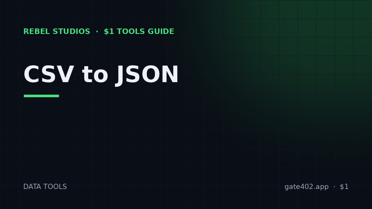 How to Convert CSV to JSON (and Back) Without Fighting a Spreadsheet