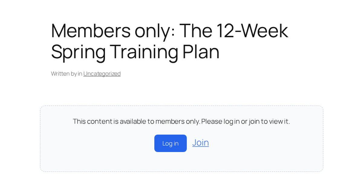 A members-only post showing a log in or join prompt instead of the content